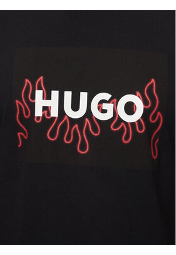 Hugo T-Shirt Dulive 50506989 Czarny Regular Fit. Kolor: czarny. Materiał: bawełna