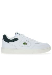 Buty Lacoste Lineset 746SMA0045-1R5 - białe. Okazja: na co dzień. Zapięcie: sznurówki. Kolor: biały. Materiał: guma, skóra. Szerokość cholewki: normalna. Wzór: aplikacja