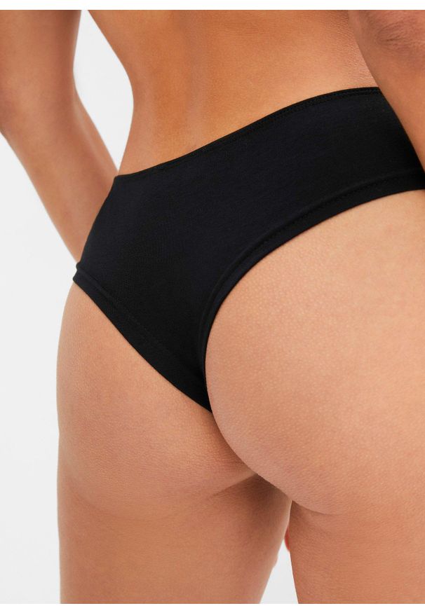 bonprix - Figi brazylijskie (4 pary). Kolor: czarny