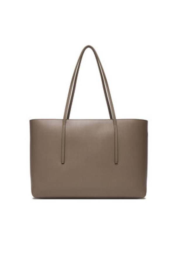 Calvin Klein Torebka Foil Logo Tote W/Pouch LV04F3274G Beżowy. Kolor: beżowy. Materiał: skórzane