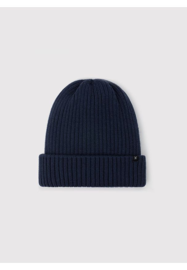 Pako Lorente - PAKO LORENTE – Czapka męska w kolorze granatowym z wełną merino. Kolor: niebieski. Materiał: wełna. Sezon: zima. Styl: casual