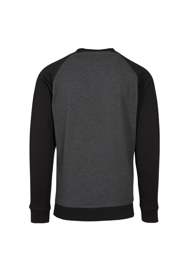 BUILD YOUR BRAND - Męska Koszulka Raglan Z Okrągłym Dekoltem. Kolor: wielokolorowy, szary, czarny, brązowy. Długość rękawa: raglanowy rękaw