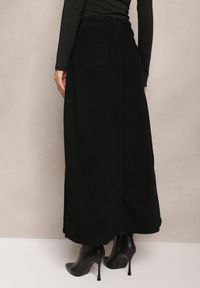 Renee - Czarna Spódnica o Długim Trapezowym Fasonie Midessa. Kolor: czarny. Materiał: tkanina. Długość: długie #5