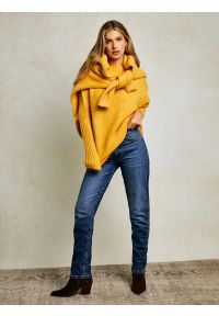 Big-Star - Jeansy damskie proste granatowe Charlotte 570. Okazja: na co dzień. Stan: podwyższony. Kolor: niebieski. Styl: casual, klasyczny #4