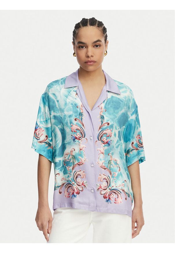 Versace Jeans Couture Koszula 80HAL2P9 NS829 Kolorowy Regular Fit. Materiał: wiskoza. Wzór: kolorowy