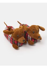 Sinsay - Miękkie kapcie z motywem psa - brązowy. Kolor: brązowy #1