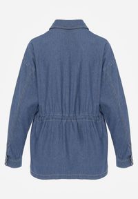 Renee - Niebieska Koszula z Bawełny Ściągana w Talii Troczkami Hettia. Kolor: niebieski. Materiał: bawełna. Styl: elegancki #6