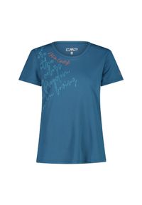Koszulka damska CMP. Kolor: niebieski, wielokolorowy, pomarańczowy. Materiał: materiał, tkanina. Sport: turystyka piesza #1