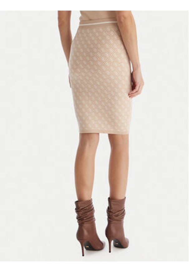 Guess Spódnica ołówkowa W4BD53 Z37K0 Beżowy Regular Fit. Kolor: beżowy. Materiał: syntetyk