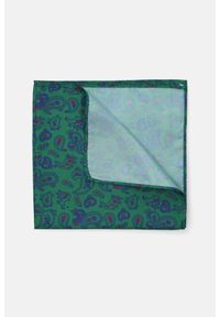 Lancerto - Poszetka Zielona Paisley. Kolor: zielony. Materiał: tkanina, materiał, poliester. Wzór: paisley