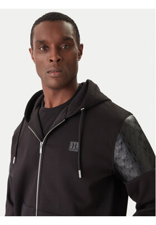 Karl Lagerfeld - KARL LAGERFELD Bluza 705037 554902 Czarny Regular Fit. Typ kołnierza: dekolt w karo. Kolor: czarny. Materiał: syntetyk