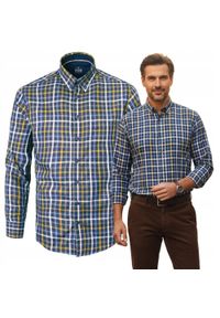 Lekko Taliowana Koszula Sportowa, Button Down - Pako Jeans - Kolorowa Kratka. Okazja: na co dzień. Typ kołnierza: button down. Kolor: wielokolorowy. Materiał: bawełna. Wzór: kratka. Styl: sportowy