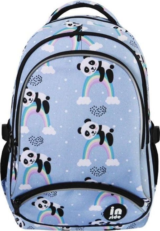 Incood Plecak trzykomorowy Panda niebieski. Kolor: niebieski