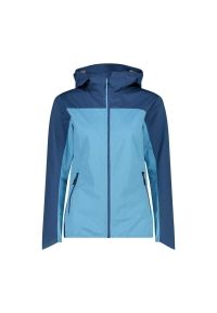 Kurtka przeciwdeszczowa damska z kapturem CMP. Typ kołnierza: kaptur. Kolor: niebieski. Sport: turystyka piesza #1