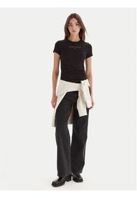 Tommy Jeans T-Shirt Bling Linear DW0DW21550 Czarny Slim Fit. Kolor: czarny. Materiał: bawełna #5