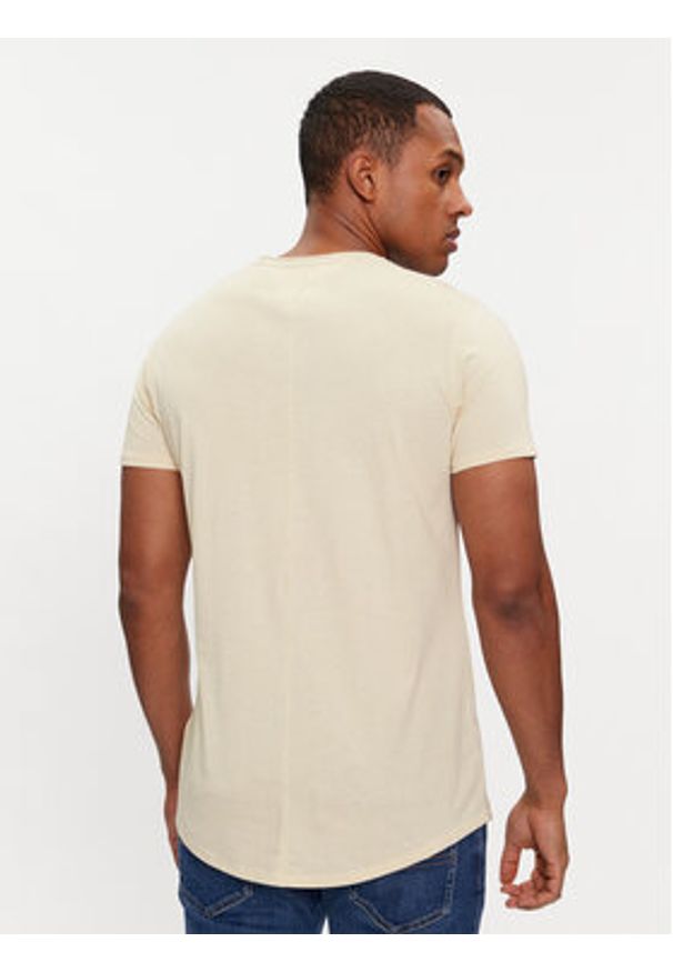 Tommy Jeans T-Shirt Jaspe DM0DM09587 Beżowy Slim Fit. Kolor: beżowy. Materiał: bawełna, syntetyk