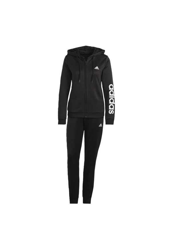 Adidas - Dres damski adidas Essentials Logo French Terry. Kolor: czarny, biały, wielokolorowy. Materiał: dresówka. Sport: fitness