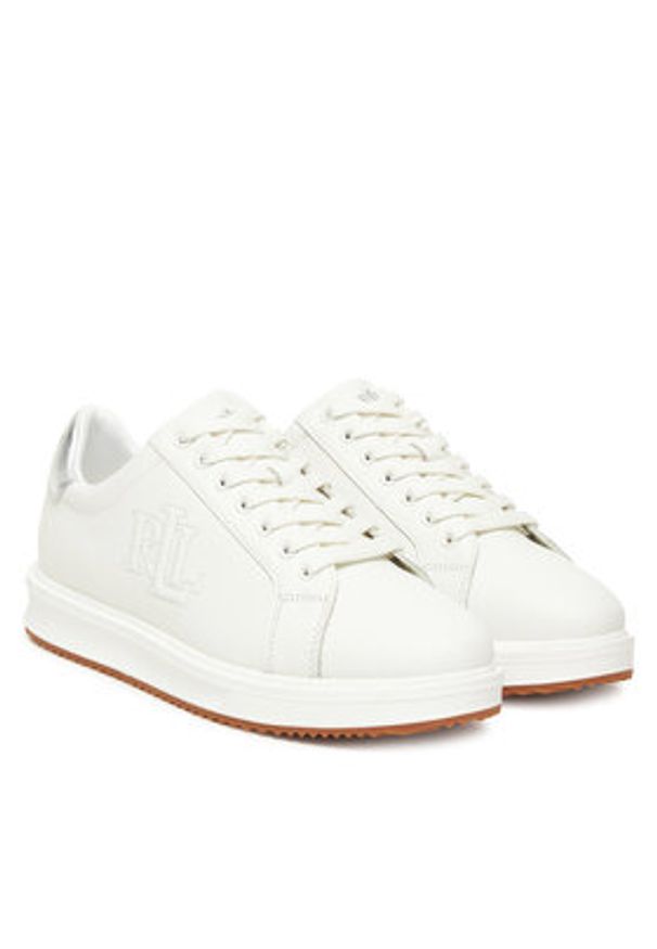 Lauren Ralph Lauren - LAUREN RALPH LAUREN Sneakersy Ainsley Sk Ltl 802974379001 Biały. Kolor: biały. Materiał: skóra