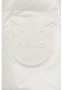 Pinko Kurtka damska kolor biały zimowa oversize. Typ kołnierza: kaptur. Kolor: biały. Długość: długie. Sezon: zima