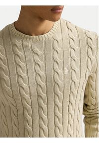 Polo Ralph Lauren Sweter 710965867001 Beżowy Regular Fit. Typ kołnierza: polo. Kolor: beżowy. Materiał: bawełna #4
