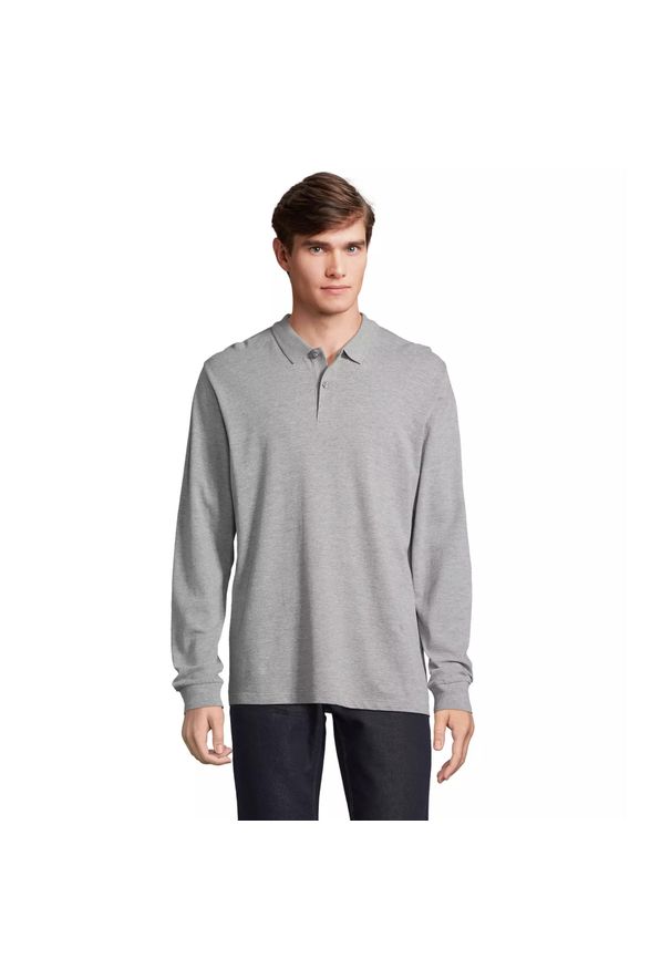 SOL'S - Koszulka polo z długim rękawem Sol's Planet. Typ kołnierza: polo. Kolor: szary. Długość rękawa: długi rękaw. Długość: długie