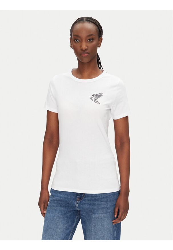BOSS T-Shirt C_Elogo_21 50540260 Biały Slim Fit. Kolor: biały. Materiał: bawełna