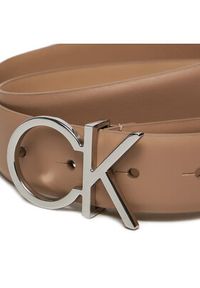 Calvin Klein Pasek Damski Re-Lock Ck Logo Belt 30Mm K60K610157 Brązowy. Kolor: brązowy. Materiał: skóra