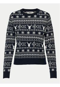 only - ONLY Sweter Xmas Winter 15327601 Granatowy Regular Fit. Kolor: niebieski. Materiał: syntetyk