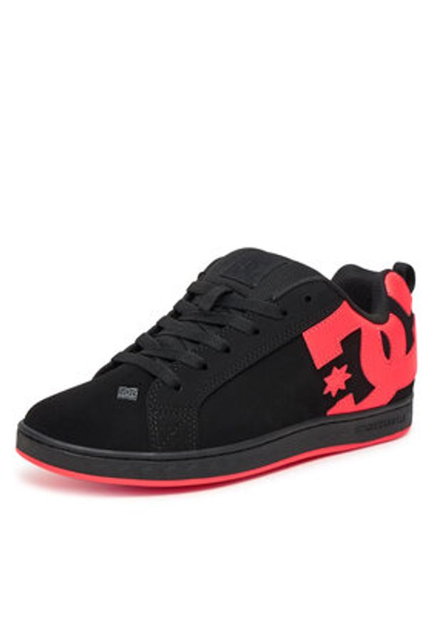 DC Shoes Sneakersy COURT GRAFFIK 300678-BHP Czarny. Kolor: czarny. Materiał: zamsz, skóra