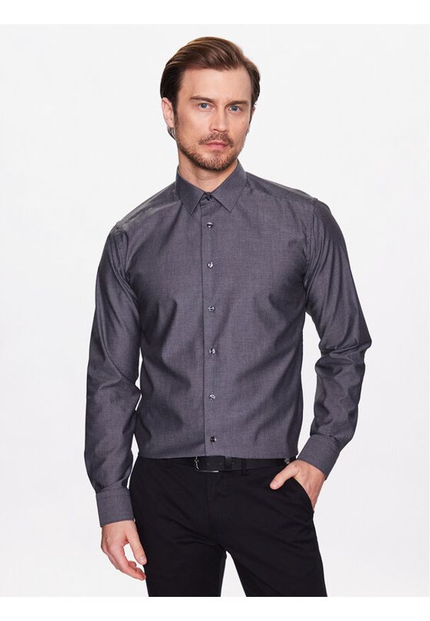 Eton Koszula 100003977 Czarny Slim Fit. Kolor: czarny. Materiał: bawełna