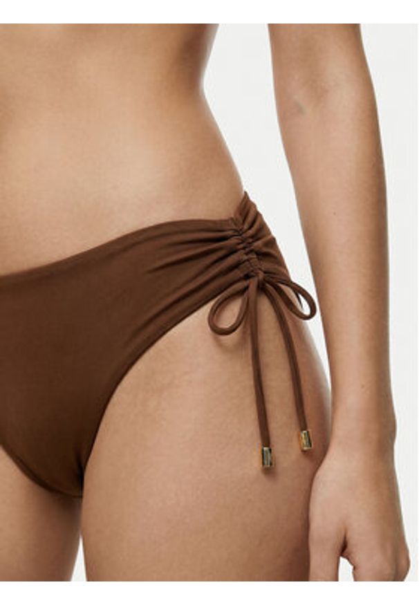 Max Mara Beachwear Dół od bikini Sandra 2616821229 Brązowy ciemny. Kolor: brązowy. Materiał: syntetyk