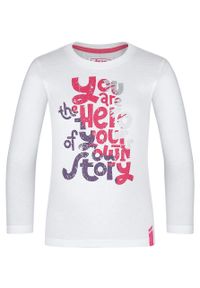 Lowa - Koszulka dziecięca Bibe 116 - Miękka bawełna z inspirującym nadrukiem. Kolor: różowy. Materiał: bawełna. Długość rękawa: długi rękaw. Wzór: nadruk #2