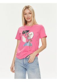 Fransa T-Shirt 20613466 Różowy Regular Fit. Kolor: różowy. Materiał: bawełna