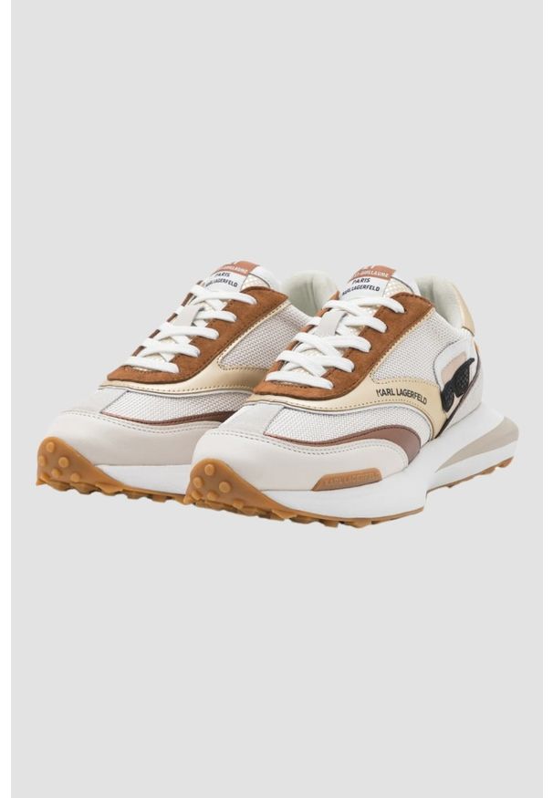 Karl Lagerfeld - KARL LAGERFELD Beżowe sneakersy damskie ZONE Karl NFT Lo Lace. Kolor: biały