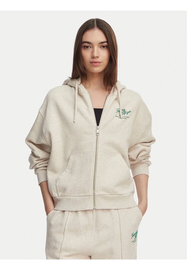 TOMMY HILFIGER - Tommy Hilfiger Bluza Terry WW0WW47845 Kremowy Relaxed Fit. Kolor: kremowy. Materiał: bawełna