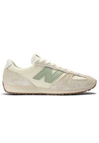 Buty unisex New Balance U471KAC – beżowe. Kolor: beżowy. Materiał: zamsz, materiał, syntetyk. Szerokość cholewki: normalna. Wzór: jodełka. Sezon: lato