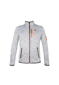 Aulp - Polar bluza rozpinana dzianinowa melanżowa Navoy AULP 3 kieszenie. Kolor: szary. Materiał: polar, dzianina. Wzór: melanż. Sezon: zima. Sport: narciarstwo