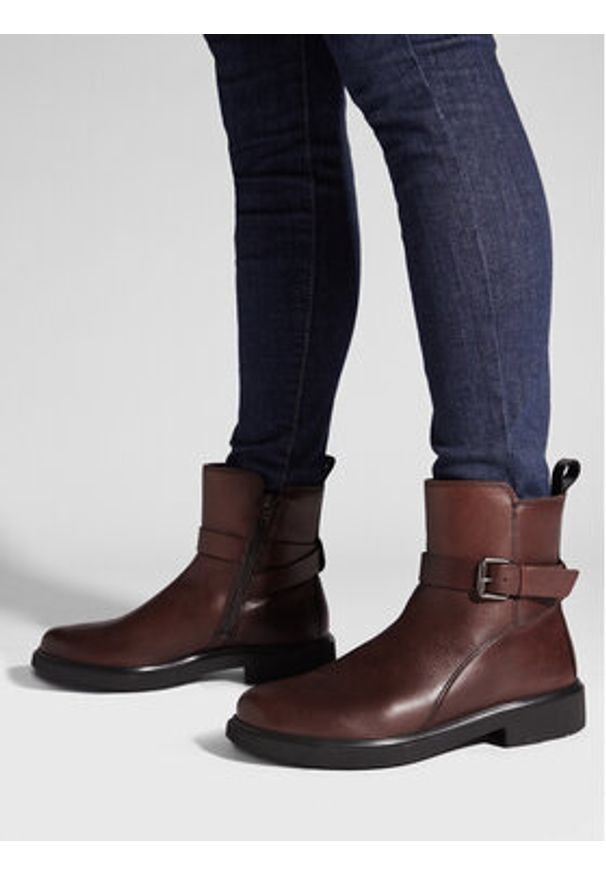 ecco - ECCO Botki Metropole Amsterdam 22201301667 Bordowy. Kolor: czerwony. Materiał: skóra