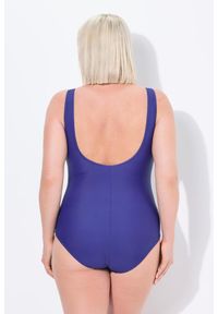 ULLA POPKEN - Damskie Strój kąpielowy liście bez miękkich miseczek. Kolekcja: plus size. Kolor: niebieski. Materiał: poliamid, materiał, elastan #2
