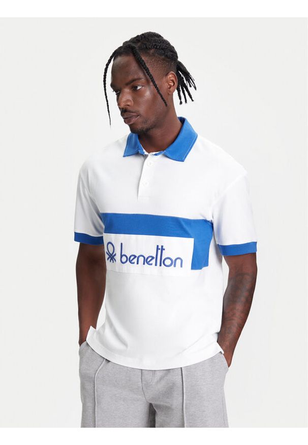 United Colors of Benetton - United Colors Of Benetton Polo 3MCYU301U Biały Regular Fit. Typ kołnierza: polo. Kolor: biały. Materiał: bawełna