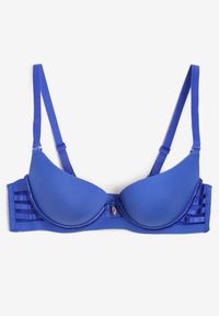 Born2be - Granatowy Biustonosz z Efektem Push Up Dimaries. Kolor: niebieski. Materiał: jeans. Rodzaj stanika: push-up #5