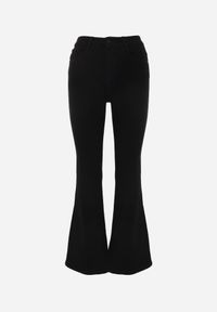 Born2be - Czarne Jeansy o Kroju Dzwonów z Bawełną Eshirevera. Okazja: na co dzień. Kolor: czarny. Długość: długie. Styl: casual #3