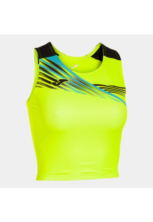 Biustonosz dla kobiet Joma Elite X. Kolor: czarny, wielokolorowy, żółty. Materiał: mesh. Sport: bieganie, fitness