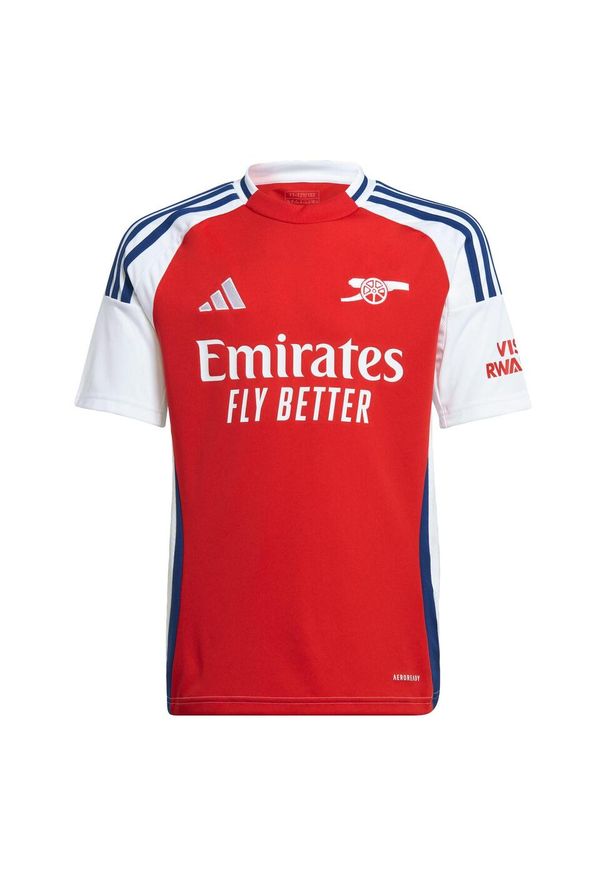 Adidas - Koszulka Arsenal 24/25 Home Kids. Kolor: biały, czerwony, wielokolorowy. Materiał: materiał