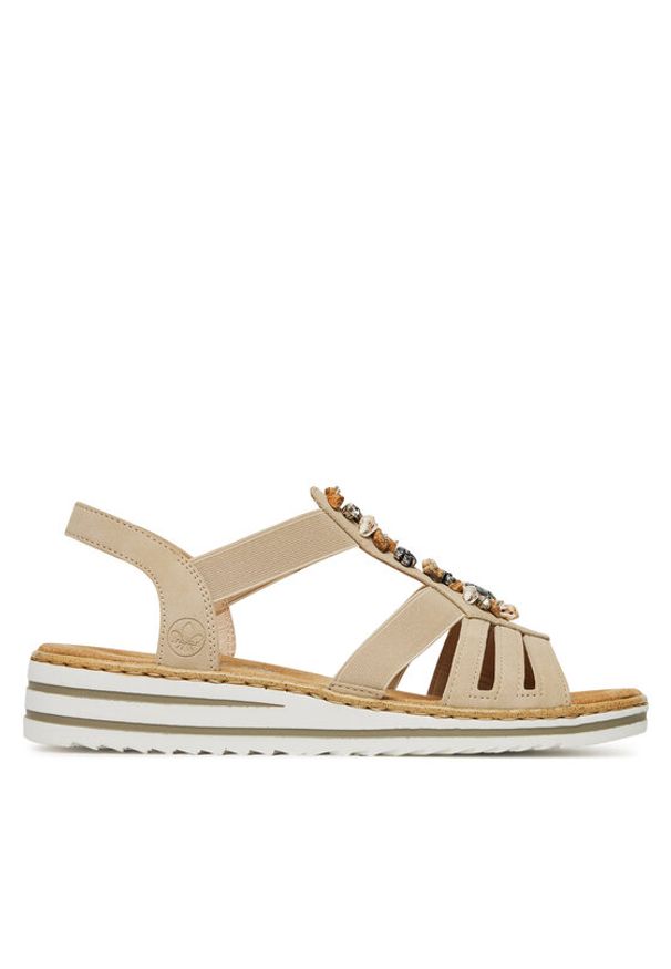 Rieker Sandały V0649-62 Beżowy. Kolor: beżowy. Materiał: syntetyk