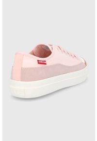 Levi's® - Levi's Tenisówki damskie kolor różowy. Okazja: na spotkanie biznesowe. Nosek buta: okrągły. Zapięcie: sznurówki. Kolor: różowy. Materiał: guma. Obcas: na platformie. Styl: biznesowy #2