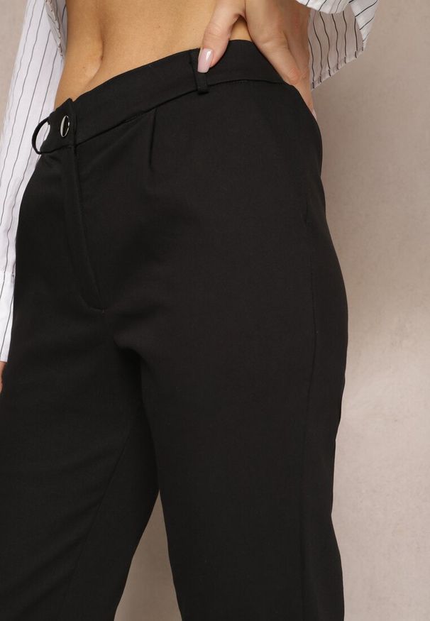 Renee - Czarne Spodnie z Regularnym Stanem z Gumką i Wsuwanymi Kieszeniami Silwena. Okazja: na co dzień. Kolor: czarny. Styl: casual