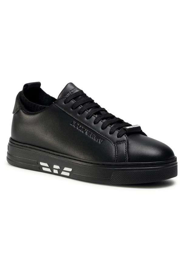 Emporio Armani - Sneakersy EMPORIO ARMANI - X4X308 XM485 C026 Blk/Blk/Blk/Blk/Blk. Okazja: na co dzień. Kolor: czarny. Materiał: skóra ekologiczna, materiał. Szerokość cholewki: normalna. Styl: casual, klasyczny, elegancki