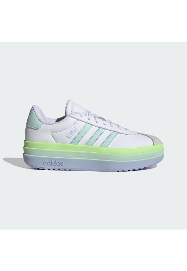 Adidas - Buty VL Court Bold Lifestyle Kids. Okazja: na co dzień. Kolor: biały, wielokolorowy, niebieski, fioletowy. Materiał: materiał
