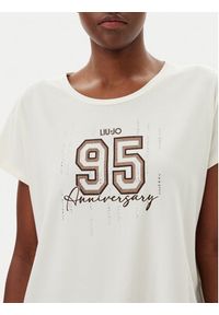 Liu Jo Sport T-Shirt TA5268 JS005 Écru Regular Fit. Kolor: kremowy. Styl: sportowy #4